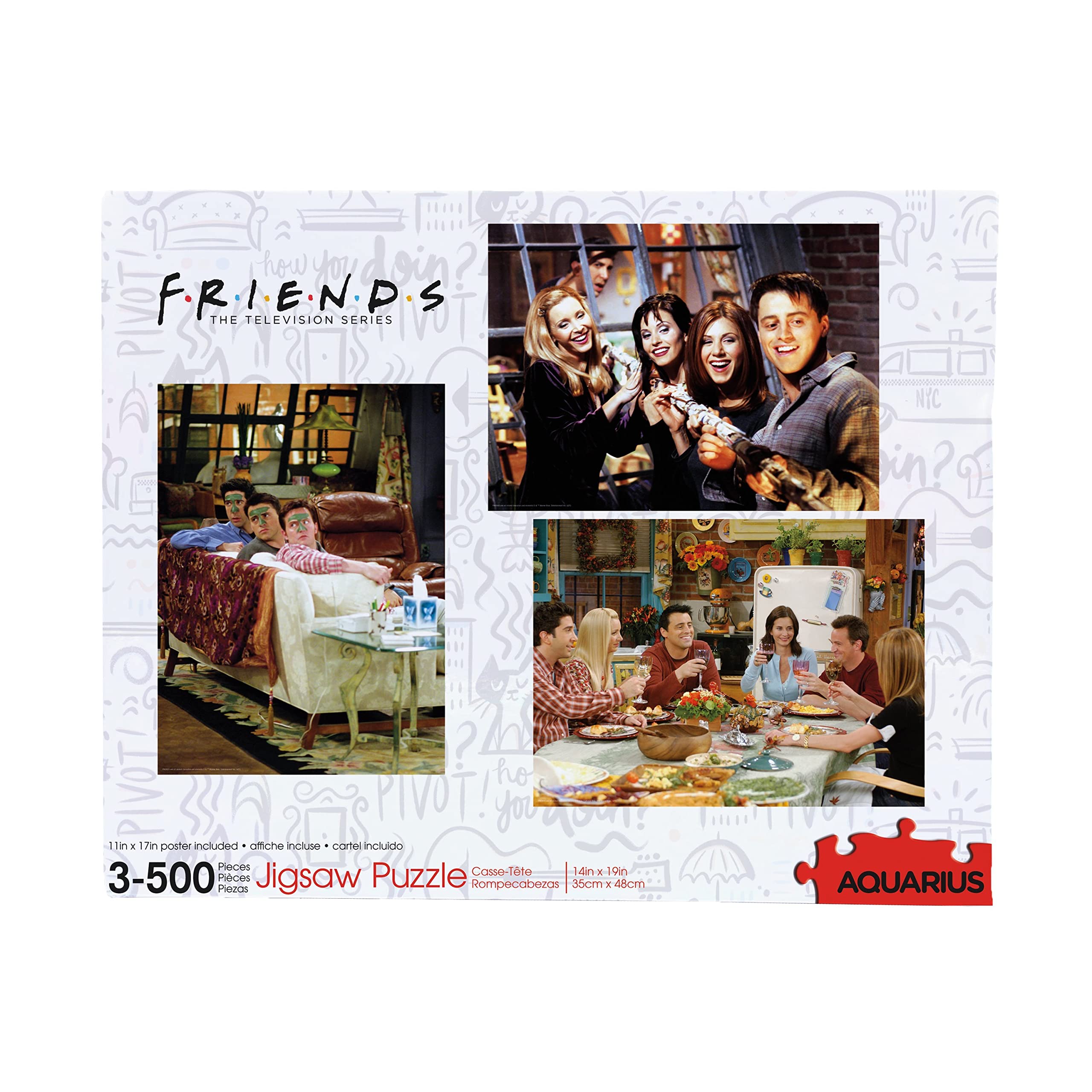 Friends TV Series 500 Piece Jigsaw Puzzles | Set of 3 Puzzles