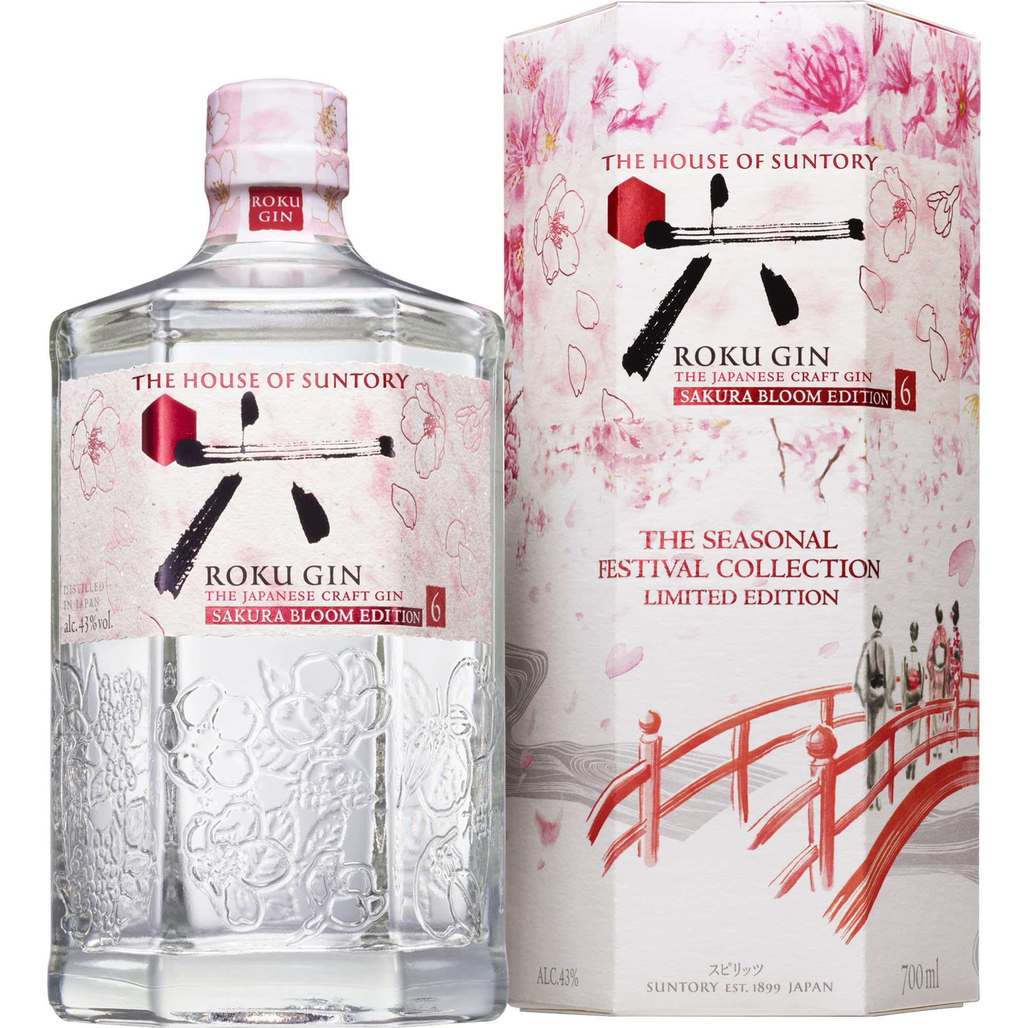 ROKU〈六〉 SAKURA BLOOM EDITION サントリー ジャパニーズクラフトジン [化粧箱入][ジン 700ml 桜 ロク]商品画像