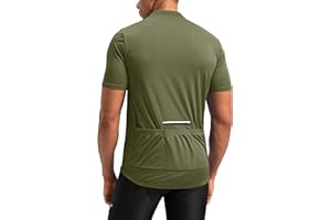Bikewa Men's Cycling Jersey Moisture Wicking Short Sleeve UPF Half Zip Bike Road Riding Biking Shirts for Men Zipper Pockets