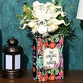 Ninehaoou Large Book Shaped Flower Vase 8 x 5.3 Inch Ceramic Plant Pot Book Flower Vase Bookshelf Decoration Reader Lovers Gifts for Women Mother Home Office Decor(Vintage,1 Pcs)