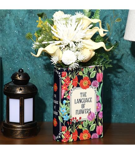 Uiifan Keramikvasen In Buchform – Süße Deko Für Blumen Auf Dem Regal Oder Schreibtisch