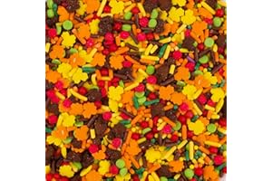 Sentovac Thanksgiving Autumn Sprinkles Edible Maple Leaves Fall Confetti Sprinkles for Cake Decorating Cookie Cupcake Topper Baking Decorations Thanksgiving Halloween Christmas Supplies