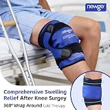 NEWGO Knee Ice Pack Wrap Full Coverage Gel Cold Therapy Adjustable view 2