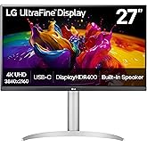 LG 27UP850K-W 27-inch Ultrafine 4K UHD (3840 x 2160) IPS Computer Monitor, 60Hz, 5ms, DisplayHDR 400, Built-in Speaker, HDMI, DisplayPort, USB Type-C 90W PD, Tilt/Height/Pivot Adjustable Stand, White