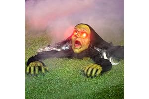 JOYIN Halloween Decoration Outdoor Zombie Groundbreaker, Halloween Outside Zombie Decor with Sound and Flashing Eyes, Scary Groundbreaker for Yard Lawn Graveyard Decorations, Haunted House Prop