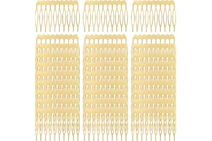 Cinaci 30pcs Small Plain Blank DIY Craft Gold Metal Hair Side Combs Slides with 10 Teeth Wedding Bridal Veil Combs Headpieces French Twist Bun Hair Clips for Women Flower Girls Brides (Gold-30 Pack)