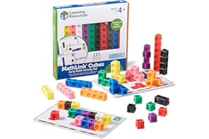 Learning Resources MathLink Cubes Early Math Activity Set - 115 Pieces, Ages 4+ Kindergarten STEM Activities, Math Cubes Acti