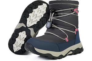 PolarPals Boys Girls Snow Boots Waterproof Slip Resistant Outdoor Winter Shoes for Toddler Little Kids