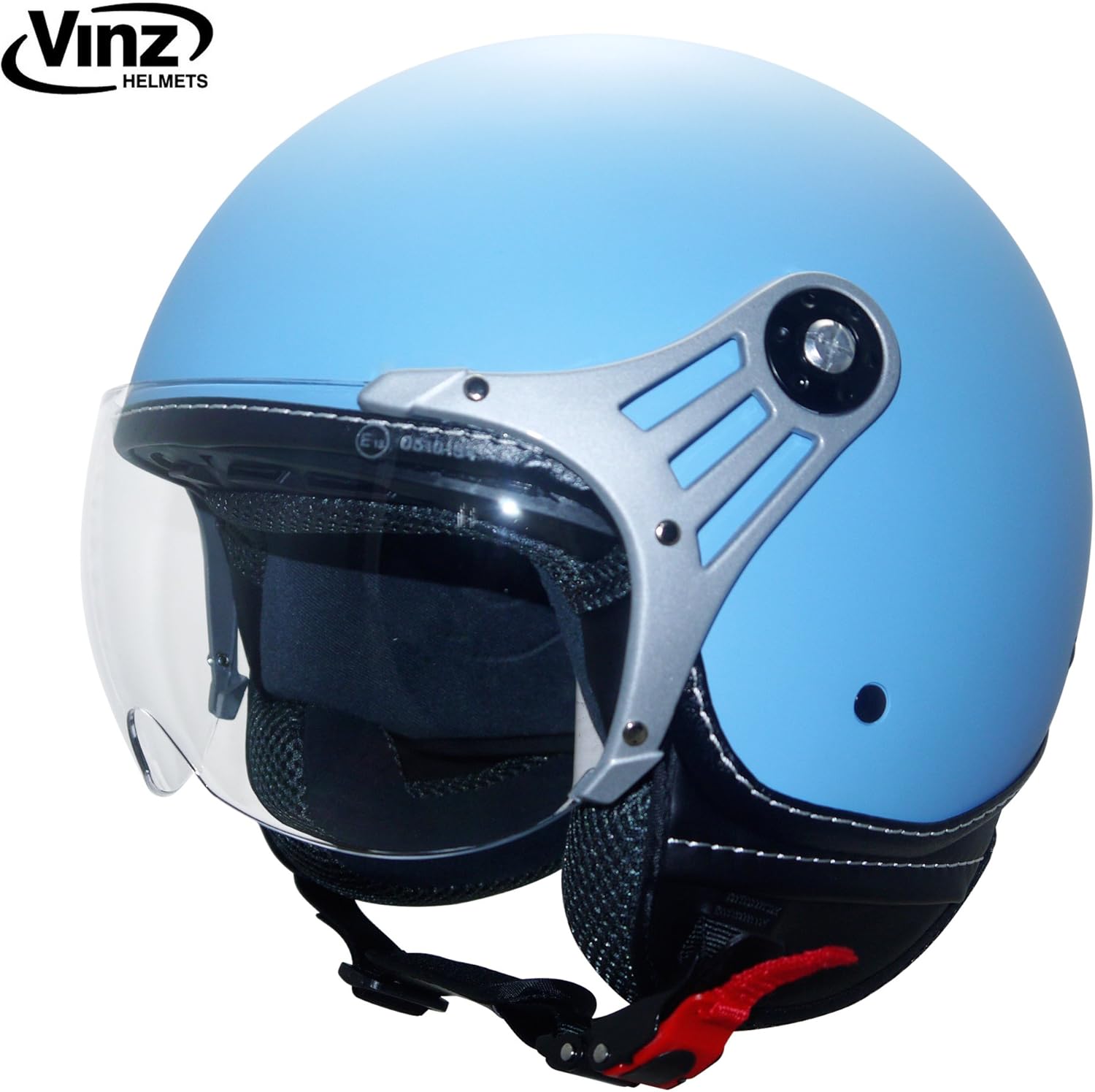 Vinz Motorcycle Helmet Scooter Helmet Jet Jet Helmet Fashion Light Blue
