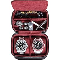 ROTHWELL 5 Watch Travel Case Storage Organizer for 5 Watches