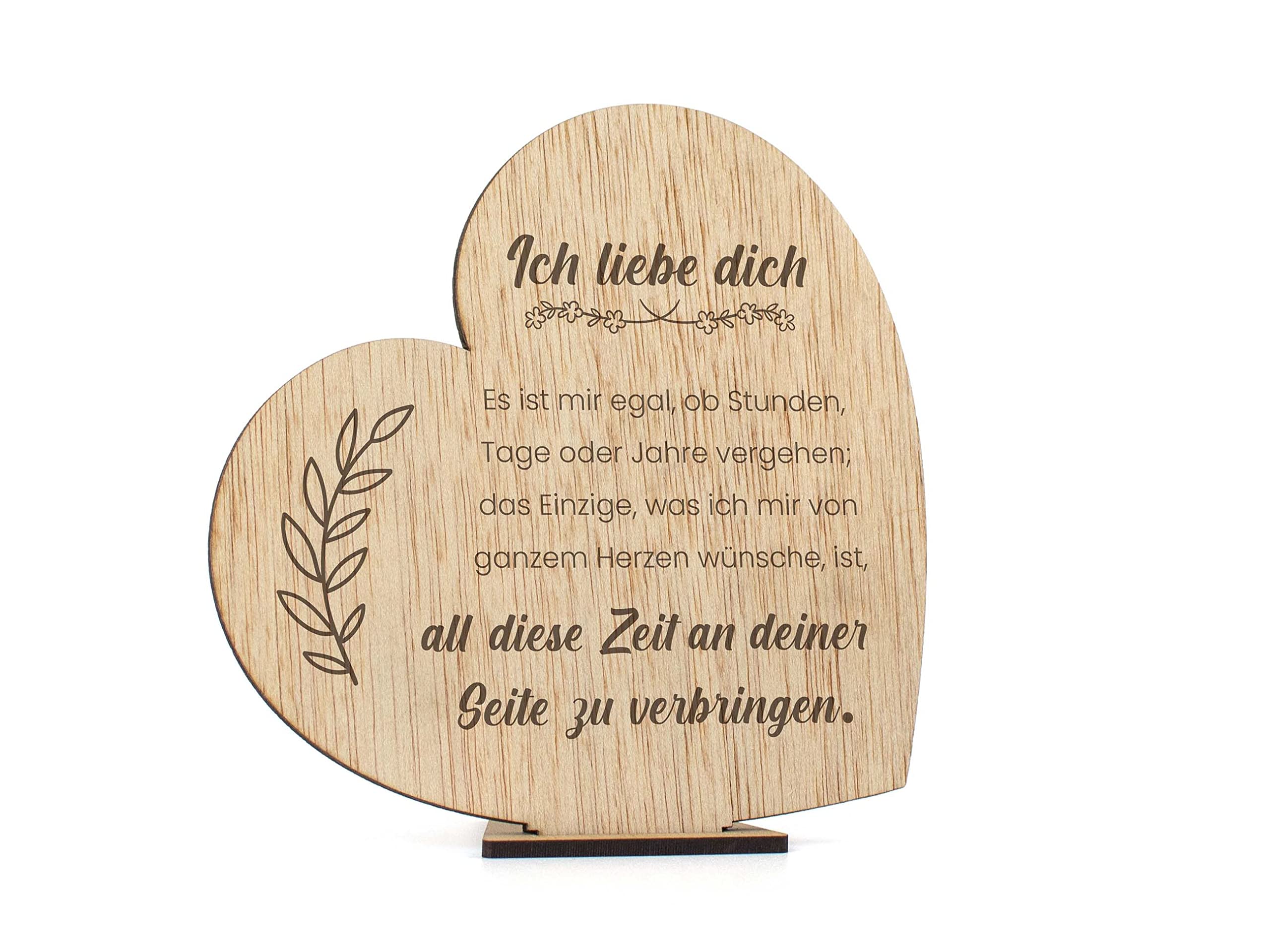 CONTRAXT Karte Ich Liebe Dich - Hochzeit & Liebeskarten für Frau & Mann - Holz Grußkarten & Geschenkkarten für Geburtstag & Freunde