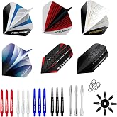 Accudart Dart Tune-Up Kit with Flights, Shafts, Tool | 6 flight sets, 15 shafts in 3 styles. Flight protectors, spring clips, O-rings. Multi-function dart tool. Steel or soft tip.