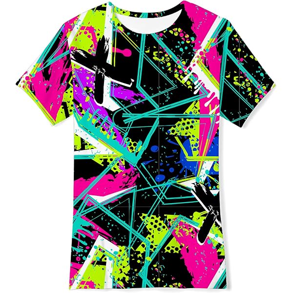 Asylvain Kids Rainbow Lightning T-Shirt – 3D Graphic Cool Design, Short Sleeve, Size 6-8 Years - View #2