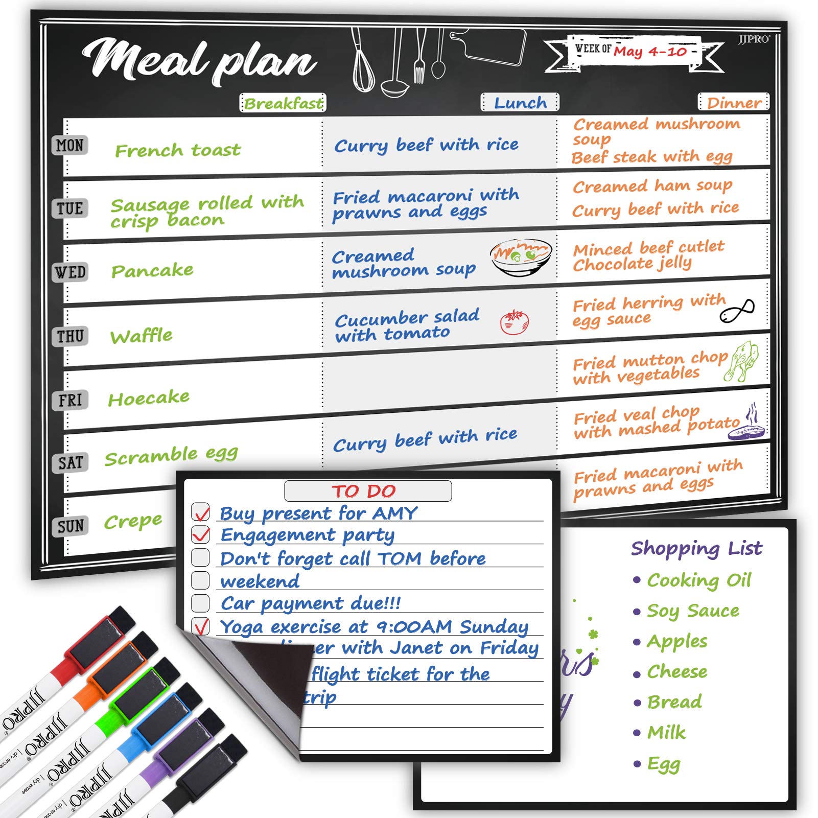 Mua JJPRO Dry Erase Meal Planning Whiteboard for Refrigerator