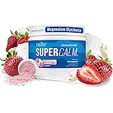 Nello Supercalm Powdered Drink Mix Tub, Cortisol Reducer* and Sleep Aid Supplement, L Theanine, Ksm-66 Ashwagandha, Magnesium Glycinate, Vitamin D 3, No Sugar, Non GMO, 30 Ct, Strawberries & Cream