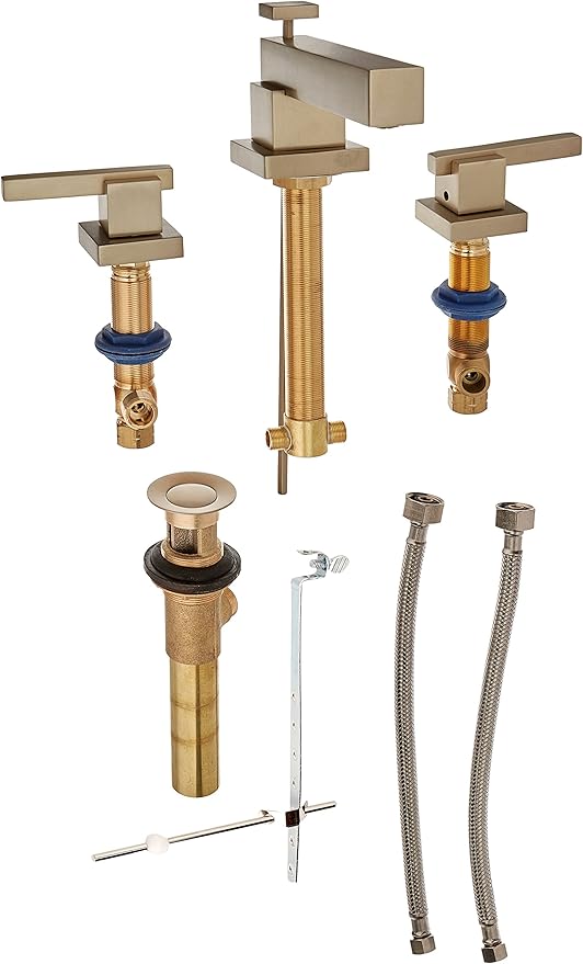 Jaclo 3204BU Cubix Widespread Faucet with Lever Handle, Bronze Umber