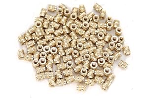 cSeao 120pcs M3 I.D 5.7mm Height 4.6mm O.D Brass Nuts Embedment Nut M3 Thread Brass Knurled Nuts Threaded Heat Set for Printing 3D Printer