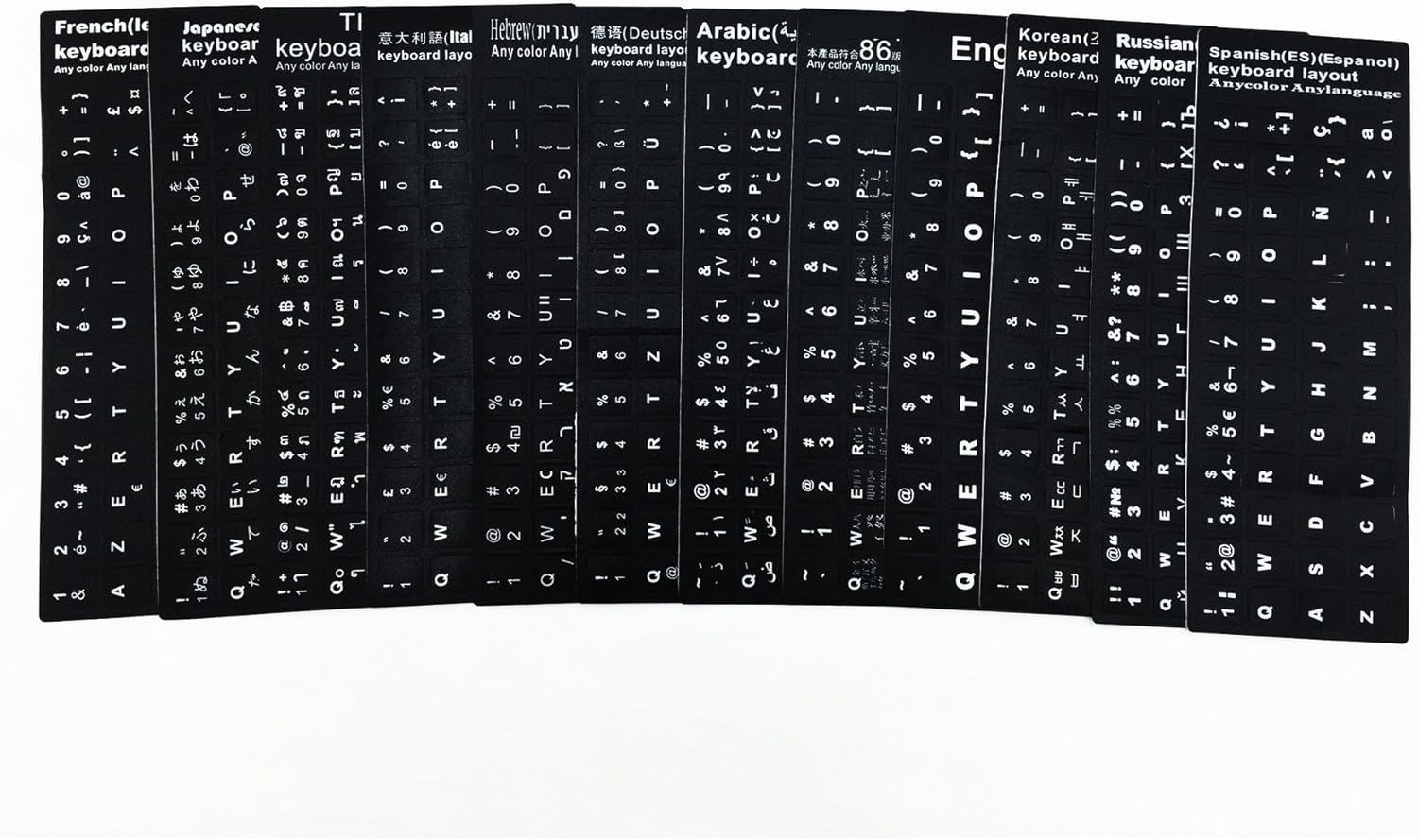 4 Selbstklebend Wasserdicht Ersatz Computer Laptop Tastatur Aufkleber Weiss Schriftzug Mit Nicht Transparent Schwarz Hintergrund