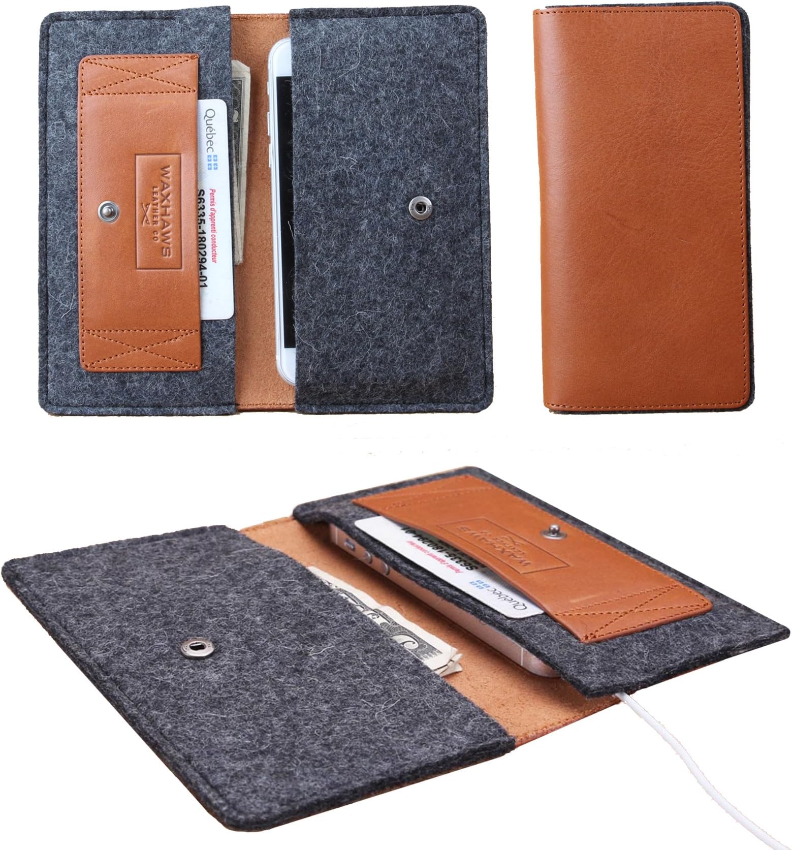 Salisbury Wallet for iPhone 6/6s SE 5/5s 5c 4/4s and Galaxy s4 & s5 (Whiskey)