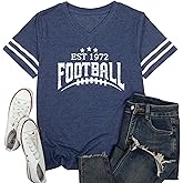 Football Shirts for Women Game Day Shirts Football Sunday Funday Tee Gameday V Neck Short Sleeve Top