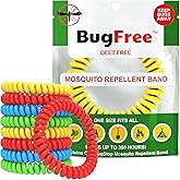 BugFree Mosquito Repellent Bracelets (10 Pack) Mosquito Repellent Bracelets for Adults and Kids - Premium DEET-Free Bands - 10 Multicolor Bands - Individually Wrapped