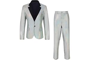 IWQBQ Men's 70s Outfit Disco Suit Shiny Party Outfit Sequin Costume