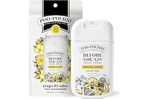 Poo-Pourri Before-You-Go Pocket Toilet Spray, Travel Essentials, Original Citrus, 1 Fl Oz, Up to 50 Uses, On-The-Go Bathroom Odor Deodorizer with Essential Oils, TSA Approved Size, Lemon Bergamot