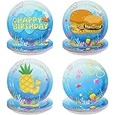 60Pcs Yellow Cartoon Birthday Paper Plates 9" Disposable Summer Ocean Dessert Paper Plates Under The Sea Party Tableware Set for Boys Girls Sea Underwater Birthday Party Decorations