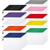 200 Pcs A4 Mesh Zipper Pouch Bulk Waterproof Mesh Zipper Organizer Plastic File Folder Case for School Office Supplies Document Board Games Puzzle(Multicolor)