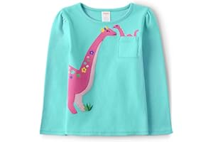 Gymboree Girls' and Toddler Fall and Holiday Embroidered Graphic Long Sleeve T-Shirts