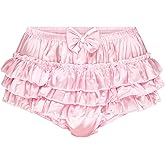 Satini Frilly Sissy Ruffled French Knickers Briefs Lingerie Silky Satin Underwear Panties
