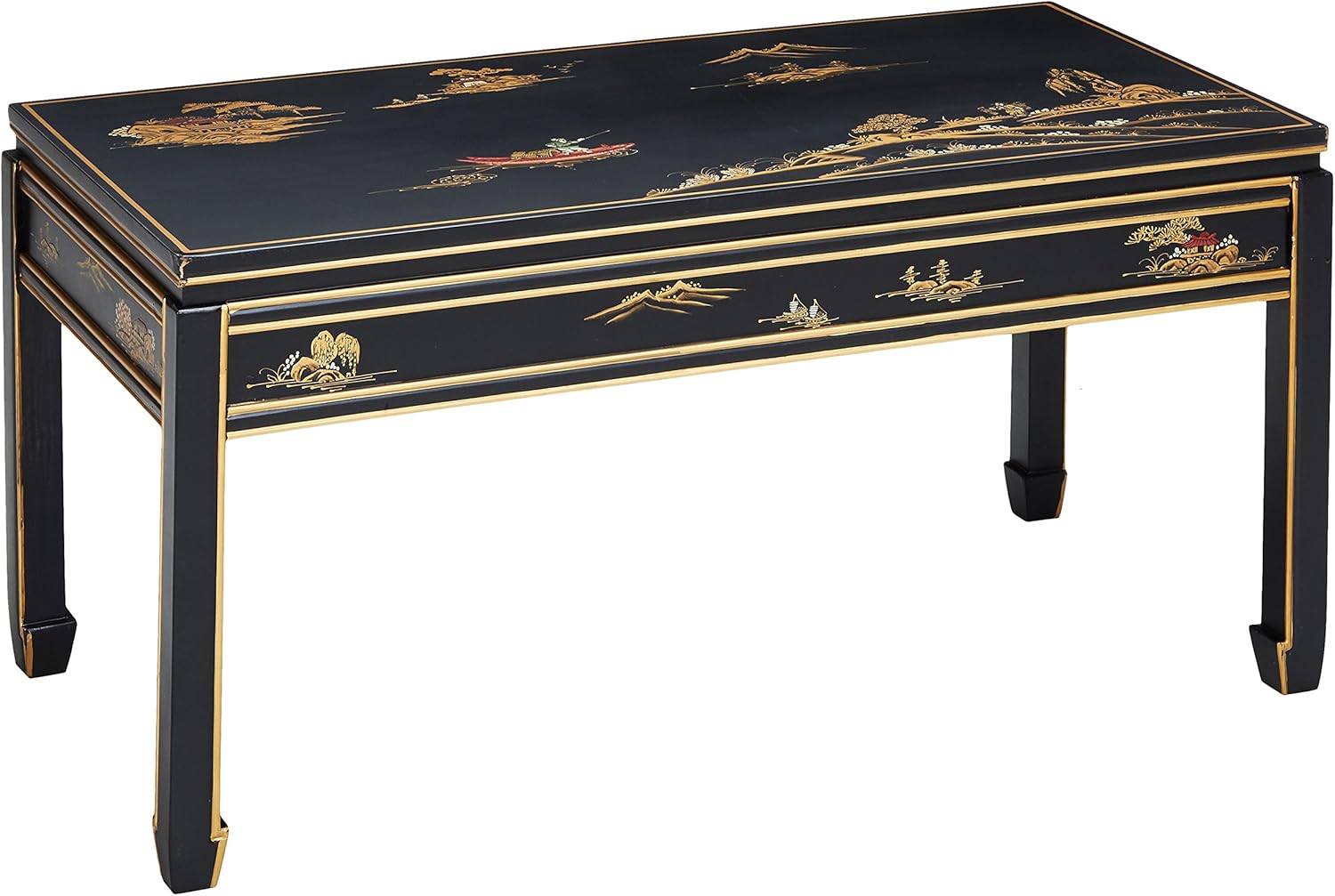 ORIENTAL FURNITURE Black Lacquer Coffee Table Amazon.co.uk Kitchen & Home