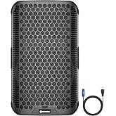 NBVOICE 1600W 12" Powered PA Speaker &amp; Karaoke System, Bluetooth, DJ Party | 4 DSP presets (Normal/Monitor/DJ/Speech), independent CH1/CH2 volume knobs, TWS wireless pairing, mic/line input switch.