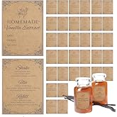 120PCS Homemade Vanilla Extract Labels for Gift Bottles, 60 Sets | 1.5" x 2" Vanilla Extract Stickers with Front &amp; Back Designs for Handcrafted Homemade Bottles &amp; Gifts, Made from Kraft Paper