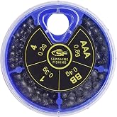 SF Micro Split Shot Combo Fly &amp; Ice Fishing Sinkers Weights 4 Sizes | Pure Lead, Tackle Removable, Security, Durable Construction, Organized Easy, Adjustment, Freshwater, Saltwater, 112 Pcs