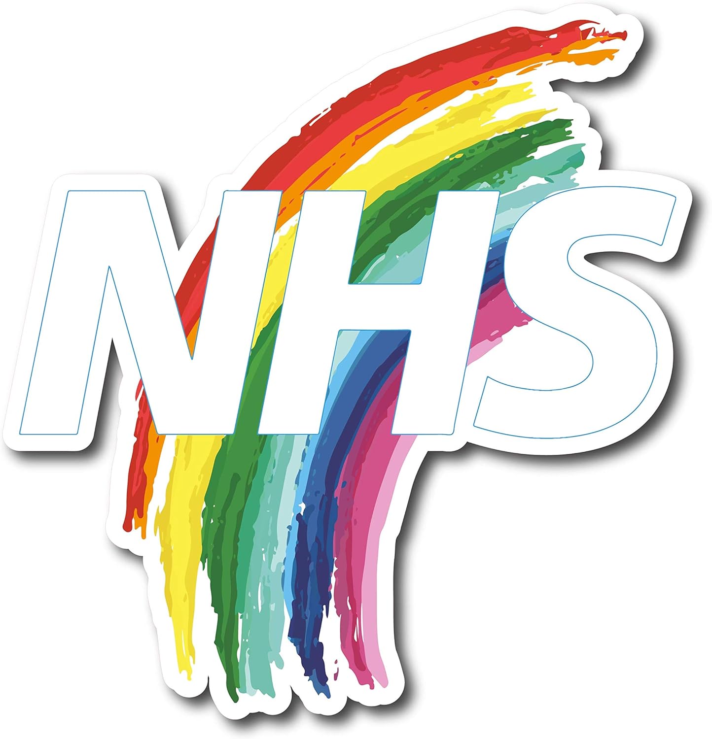Influent UK NHS Rainbow Window/Wall Sticker Thank You NHS Charity Car