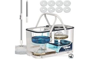 Rinsewise Mop and Bucket Separate Clean and Dirty Water,4-Chamber Spin Mop and Bucket System,Hardwood Floor Mop Household Cle