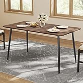 VASAGLE Dining Table for 4-6 People, Modern Farmhouse Dining Room Table, Quick Assembly, Heat-Resistant Tabletop, 55.1 x 29.5