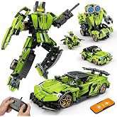 LECPOP 5-in-1 STEM Building Blocks Kit, RC Sports Car and Transform Robot | App-Controlled, Technic Coding Robotics Kit, STEM Toys for Ages 8-13, Birthday Gifts for 6 7 8-12 Year Old Boys, 591 Pieces