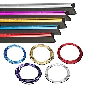 Glossy Car Decoration Trim for Door Dashboard 16ft(5M) ,Firwood Interior Exterior Decoration Flexible Strip including install Tool (red)
