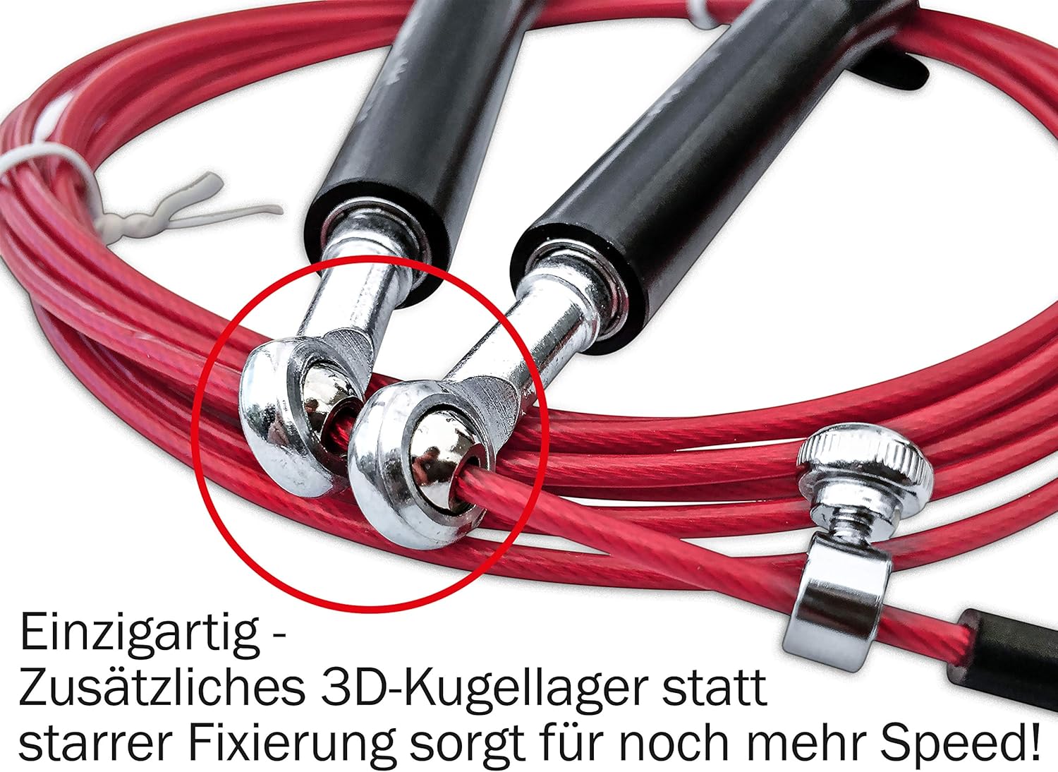 Professional high speed, steel skipping rope, with 3D ball bearing, for double-unders with a wire rope - Image 3