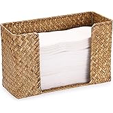 Sumnacon Folded Paper Towel Holder Wicker Countertop Paper Towels Dispenser for Bathroom Toilet Kitchen Restaurant, Farmhouse Woven Napkin Holder Organizer for Multifold C-Fold, Trifold Hand Towels