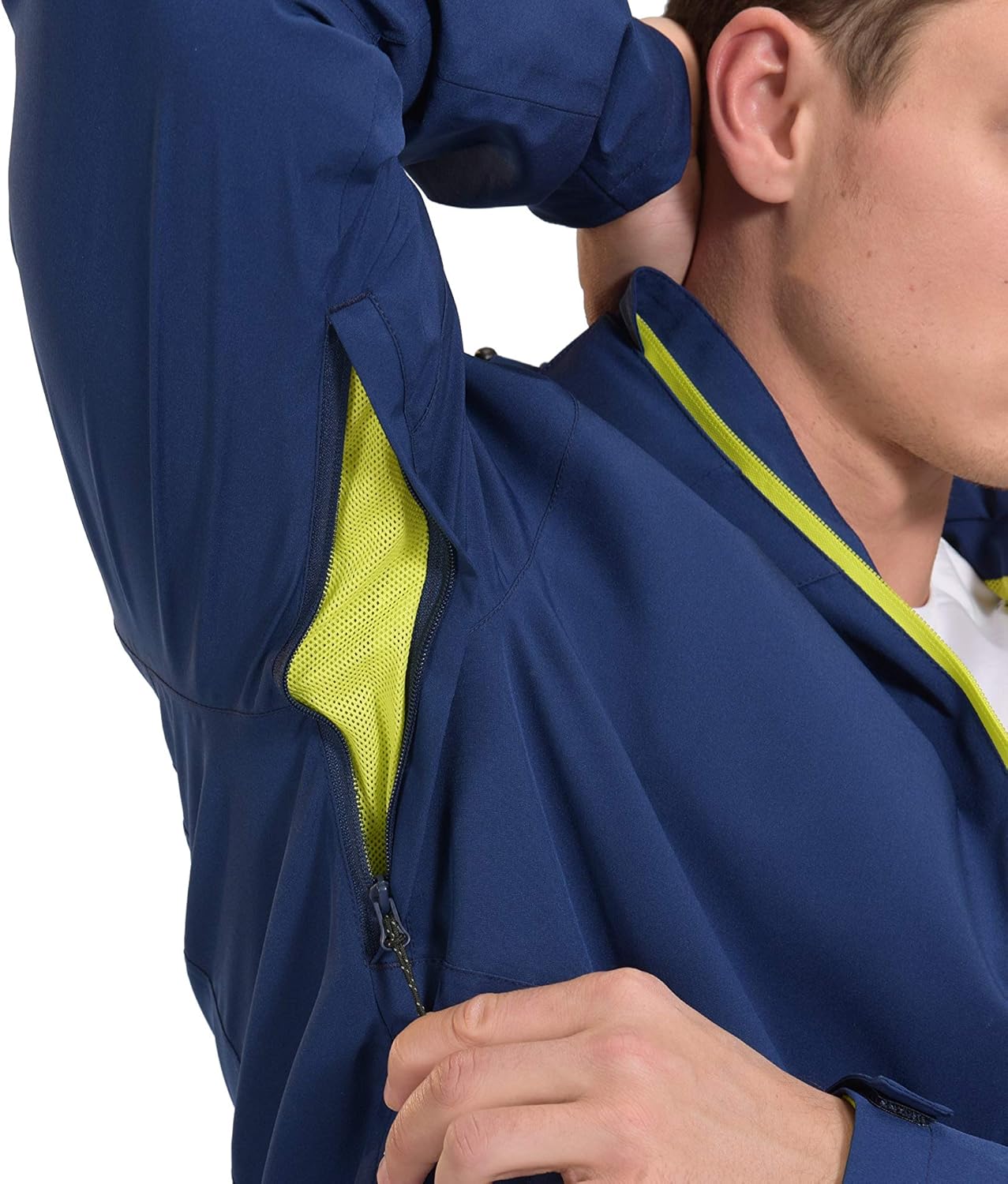 Little Donkey Andy Men's Waterproof Rain Jacket Breathable Stretch Windbreaker Outdoor Rain Coat & Detachable Hood: Clothing