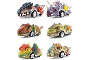 DINOBROS Dinosaur Toys for Kids 3-5, Pull Back Dinosaur Cars for 3 4 5 6 7 Year Old Boys Girls 6 Pack Dino Toys Gifts for Toddlers