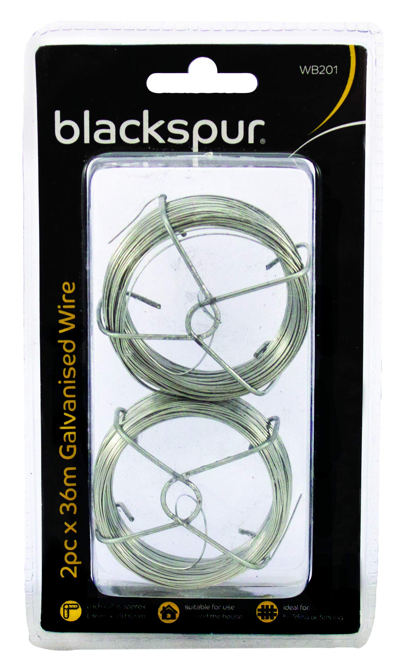 Blackspur BB-WB201 Galvanised Set, Silver Metal Wire, Set of 2 Pieces