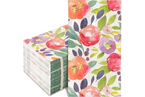 ANYDESIGN ChicRosa 80 Pack Floral Guest Napkins Watercolor Flower Paper Dinner Napkins Decorative Disposable Hand Napkin for Wedding Birthday Baby Shower Bridal Shower Tableware Supplies, 13 x 15.7 Inch.