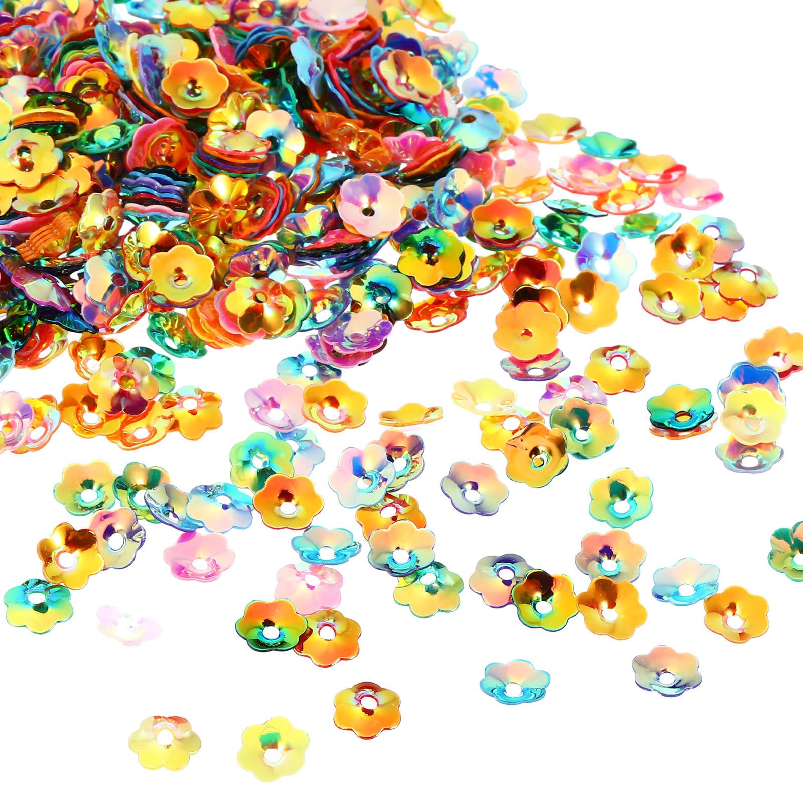 PATIKIL 30 Gram/1 Ounce Sequins and Spangles, 2Pcs Mixed Sequins for Crafts DIY Arts Wedding Celebration Supplies Greeting Card Decoration, Mix Colors Style 2, Concave Flowers