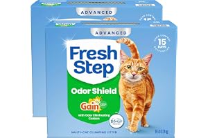 Fresh Step Advanced Odor Shield Multi Cat Clumping Litter with Febreze Freshness, Low Dust, Odor Control with Ammonia Block T