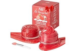 ANAI RUI Lip Scrub & Lip Mask Stocking Stuffers Gifts, Lip Exfoliator Scrub and Moisturizer Gift For Girls, Lip Scrubber Exfoliator & Sugar Lip Scrub with Vitamin C, Lip Sleeping Mask Set for Women