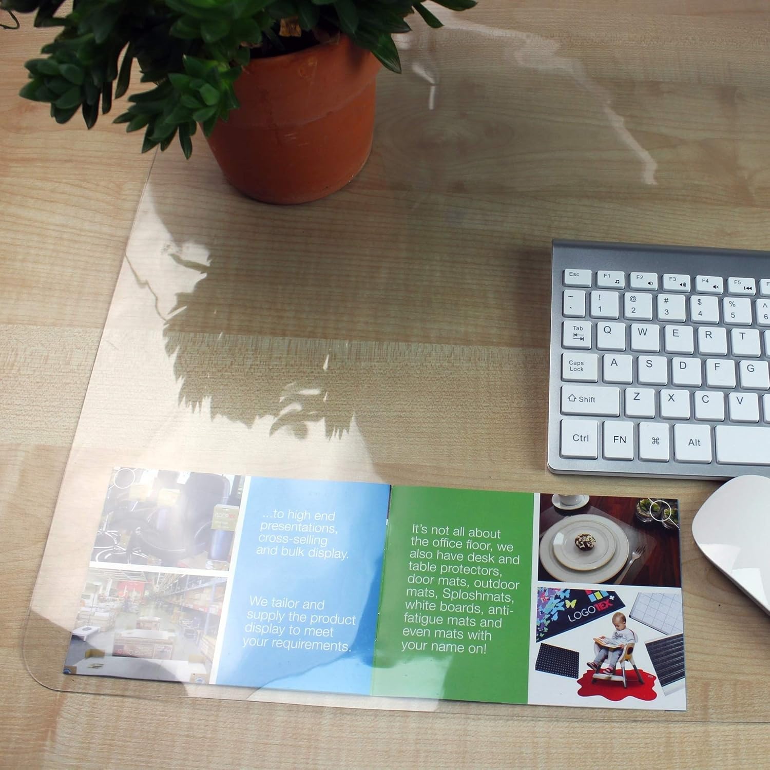 Crystal Clear PVC Desk Mat (19" X 24") Pack of 4 Plastic